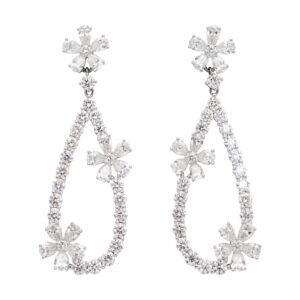 White Gold and 10.55ctw Diamond Drop Earrings