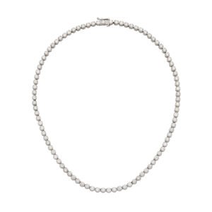 White Gold and 11.90ctw Round Brilliant Cut Diamond Tennis Necklace