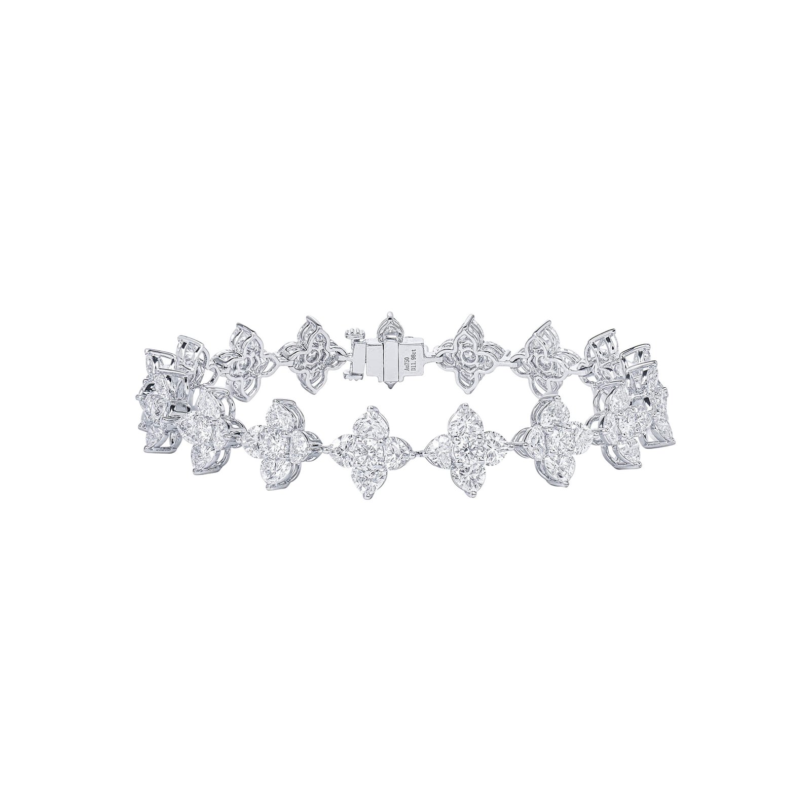 White Gold and 11.98ctw Fancy Cut Diamond Bracelet