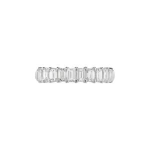 White Gold and 1.70ctw Emerald Cut Diamond Band Ring