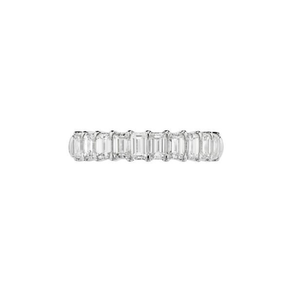 White Gold and 1.70ctw Emerald Cut Diamond Band Ring