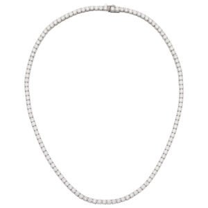 White Gold and 17.45ctw Round Brilliant Cut Diamond Tennis Necklace