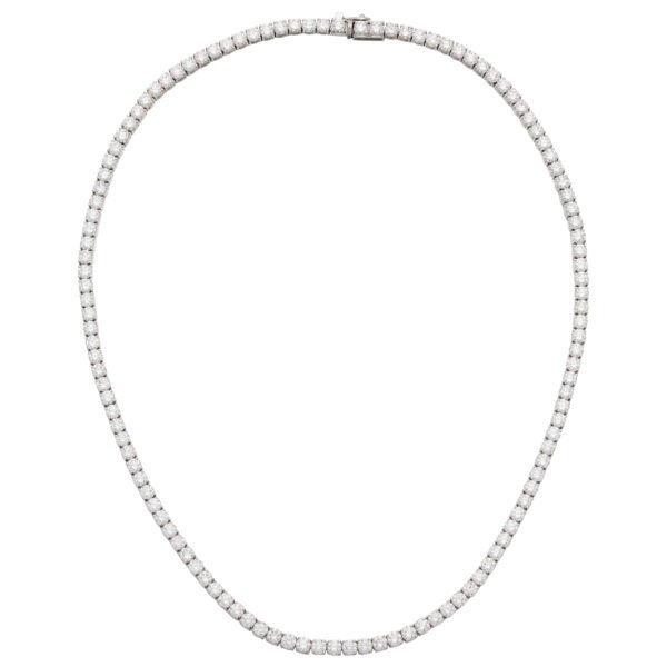 White Gold and 17.45ctw Round Brilliant Cut Diamond Tennis Necklace