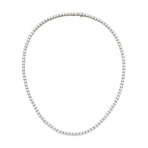 White Gold and 17.50ctw Round Brilliant Cut Diamond Tennis Necklace