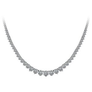 White Gold and 20.65ctw Round Brilliant Cut Diamond Rivière Tennis Necklace