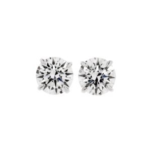White Gold and 2.08ctw Round Brilliant Cut Diamond Stud Earrings