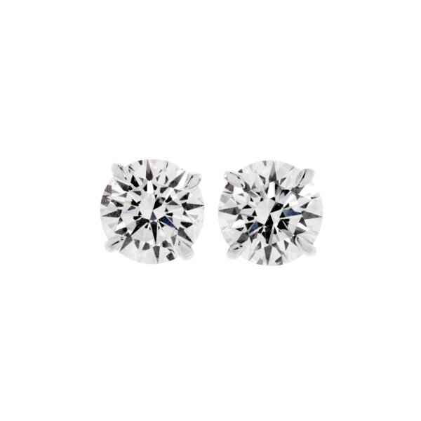 White Gold and 2.08ctw Round Brilliant Cut Diamond Stud Earrings