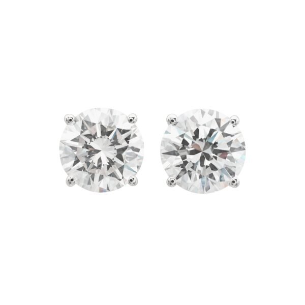 White Gold and 2.47ctw Round Brilliant Cut Diamond Stud Earrings