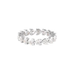 White Gold and 2.50ctw Heart Shape Diamond Eternity Band Ring