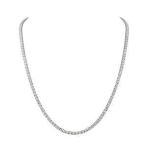 White Gold and 35.55ctw Round Brilliant Cut Diamond Tennis Necklace