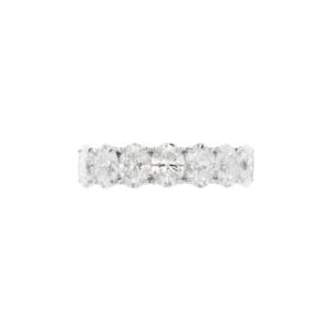 White Gold and 3.75ctw Oval Cut Diamond Band Ring