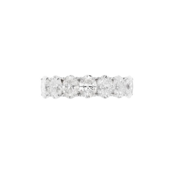 White Gold and 3.75ctw Oval Cut Diamond Band Ring