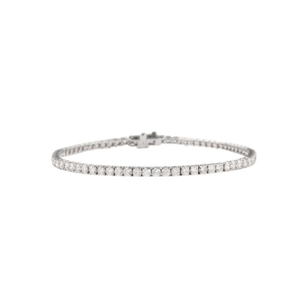 White Gold and 3.95ctw Round Brilliant Cut Diamond Tennis Bracelet