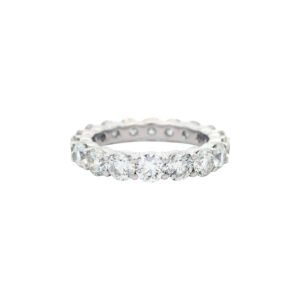 White Gold and 4.25ctw Round Brilliant Cut Diamond Eternity Band Ring