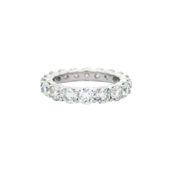 White Gold and 4.25ctw Round Brilliant Cut Diamond Eternity Band Ring