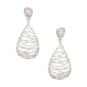 White Gold and 4.50ctw Diamond Drop Earrings