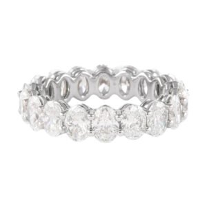 White Gold and 4.95ctw Oval Cut Eternity Band Ring