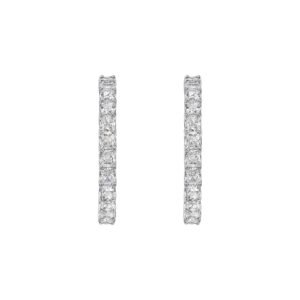 White Gold and 5.40ctw Radiant Cut Diamond Hoop Earrings