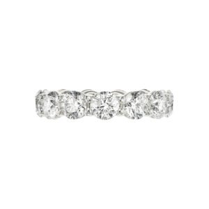 White Gold and 6.50ctw Round Brilliant Cut Diamond Eternity Band Ring