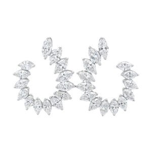 White Gold and 7.70ctw Marquise Cut Diamond Earrings