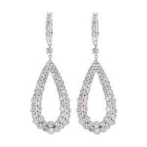 White Gold and 8.40ctw Diamond Drop Earrings