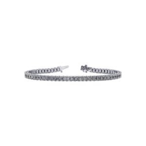 White Gold and 8.95ctw Emerald Cut Diamond Tennis Bracelet