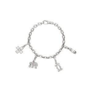 White Gold and Diamond Charm Bracelet