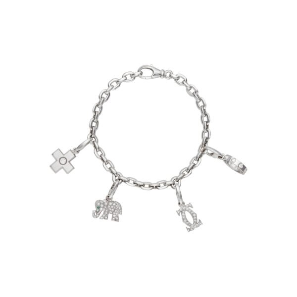 White Gold and Diamond Charm Bracelet