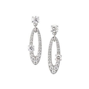 White Gold and Diamond Elysia Drop Earrings