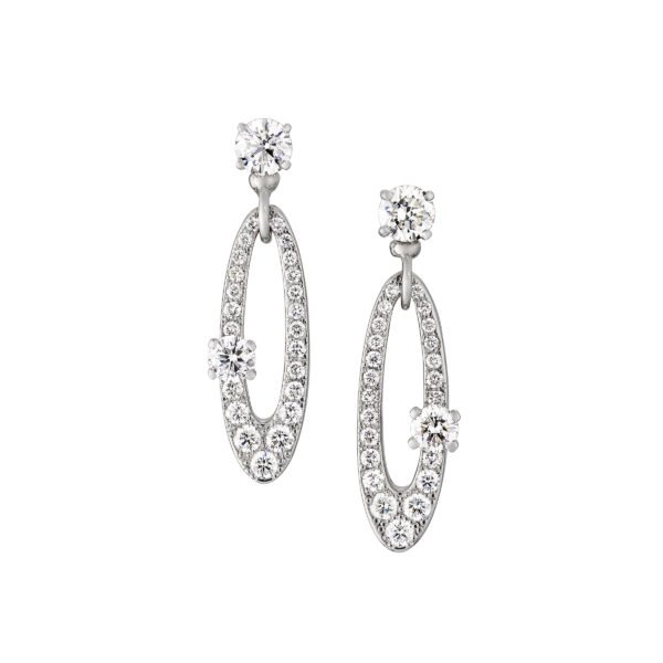 White Gold and Diamond Elysia Drop Earrings