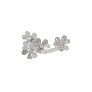 White Gold and Diamond Frivole Between the Finger Ring
