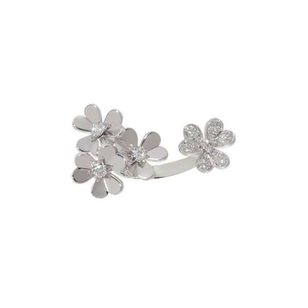 White Gold and Diamond Frivole Between the Finger Ring