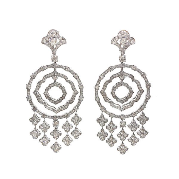 White Gold and Diamond Gypsy Earrings