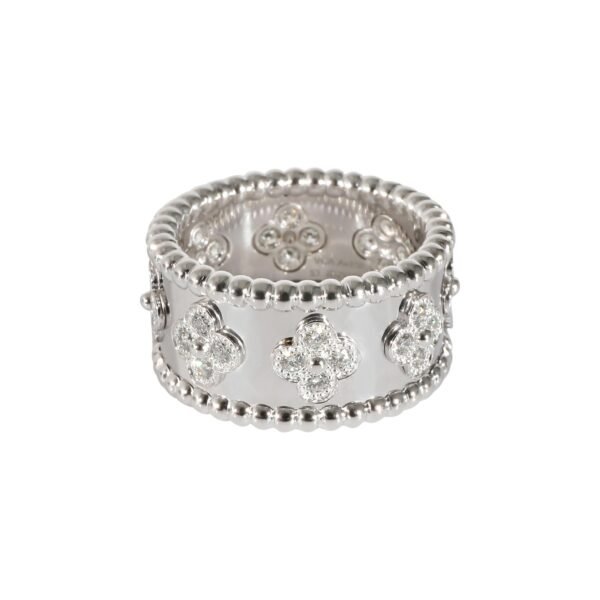 White Gold and Diamond Perlée Clovers Band Ring