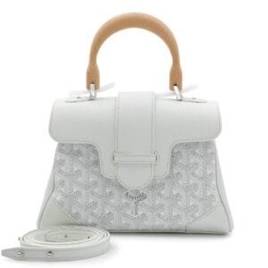 White Goyardine Canvas and Chevroches Calfskin Saïgon Souple Mini Bag