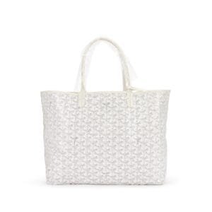 White Goyardine Canvas and Chevroches Calfskin Saint Louis PM Tote