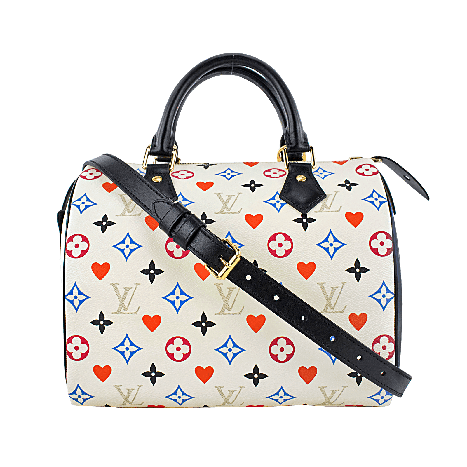 White Multicolor Monogram Canvas Game On Speedy Bandoulière 30 Gold Hardware
