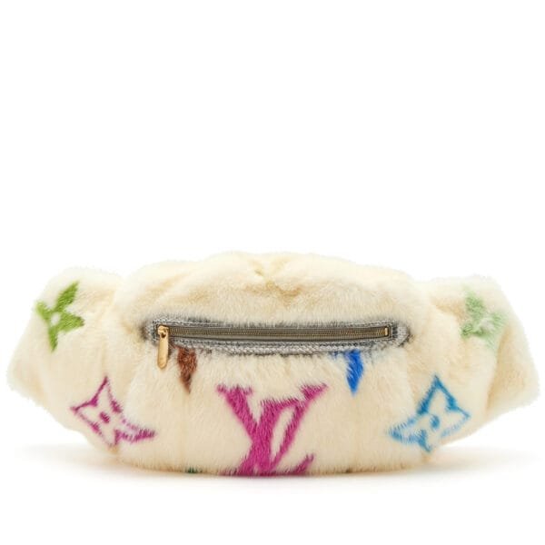 White Multicolor Monogram Mink and Silver Python Les Extraordinaires Bum Bag Gold Hardware, 2006