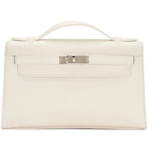 White Swift Kelly Pochette Palladium Hardware, 2023