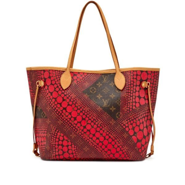 Yayoi Kusama Red Infinity Dots Monogram Coated Canvas Neverfull MM Gold Hardware, 2012