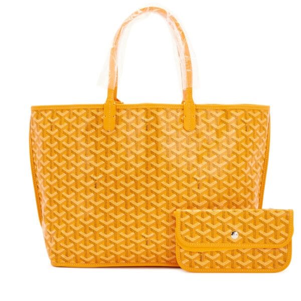 Yellow Goyardine Canvas and Chevroches Calfskin Anjou PM Tote, 2023