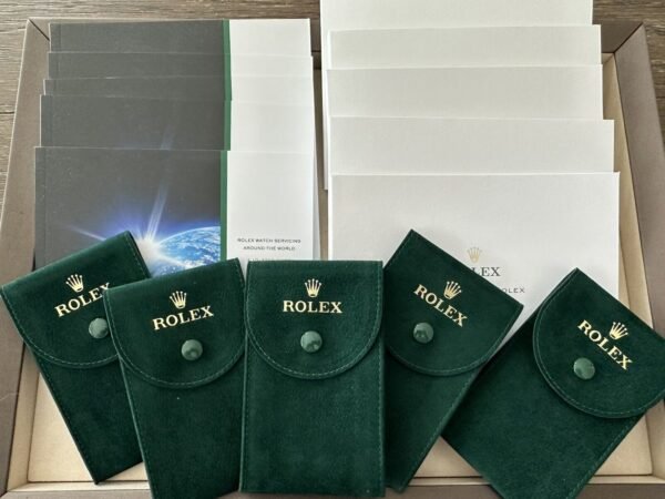 5 New Authentic ROLEX Green Suede Travel Pouch Service Care Manual Sleeve Folder