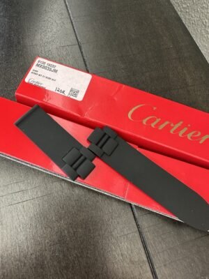 Brand New OEM Cartier Black Rubber Strap Band In Box~18mm