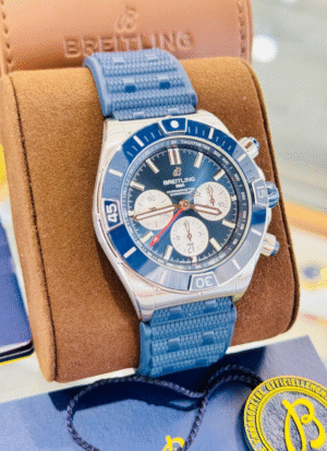 Breitling Super Chronomat B01 AB01361 44mm Blue Dial Watch BOX/PAPERS FULL SET