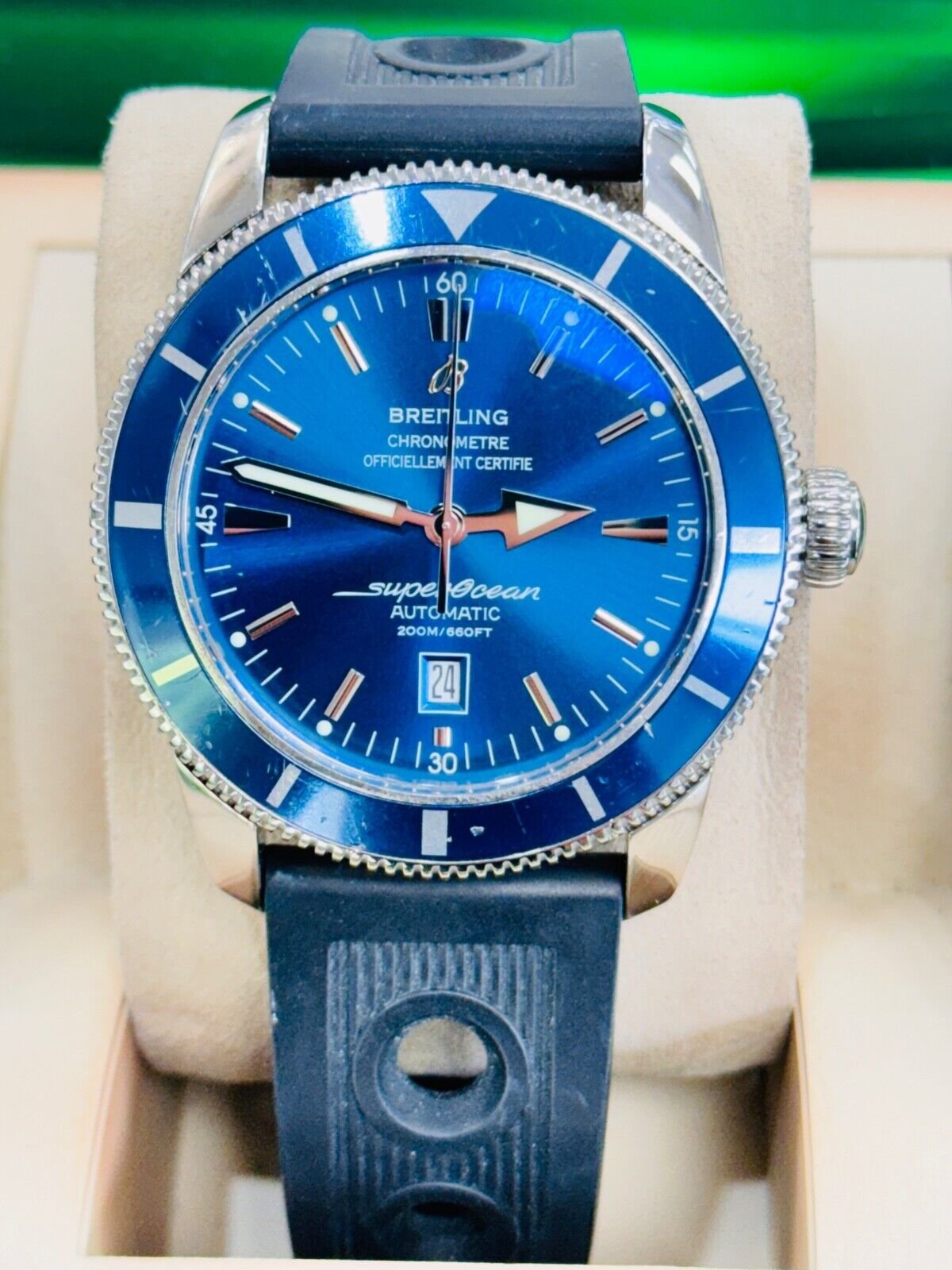 Breitling Super Ocean Heritage 46mm A17320 Blue Dial Bezel Watch Box/Papers
