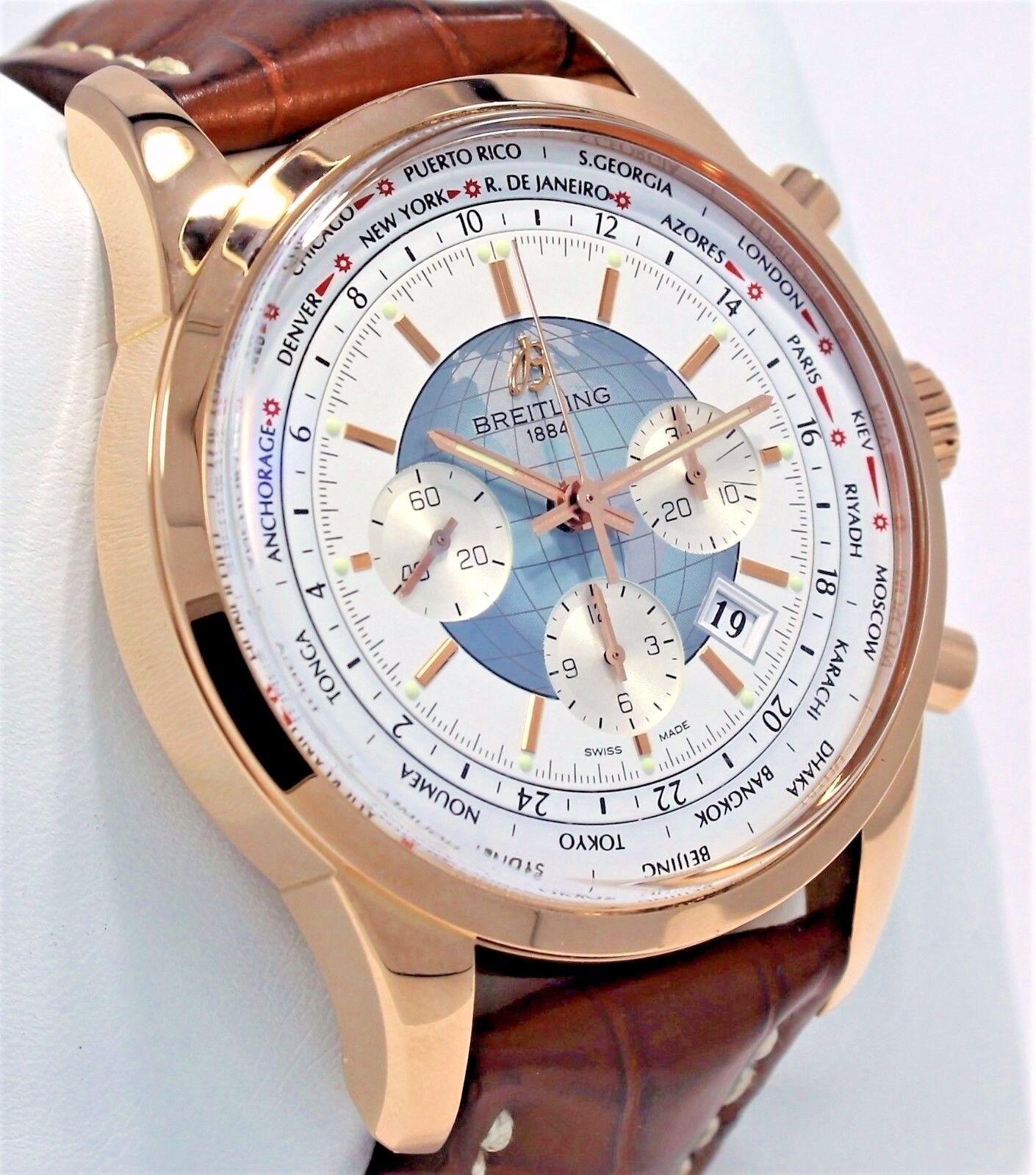 Breitling Transocean RB0510U0/A733 Chrono Unitime 18K Rose Gold B/PAPERS *MINT