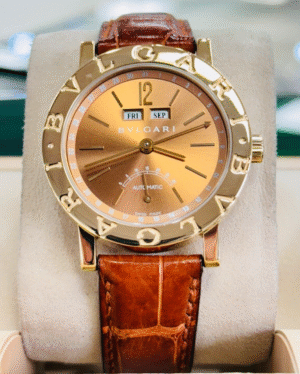 BULGARI BVLGARI 18K Rose Gold Annual Calendar Brown BB38GLAC LIMITED EDITION