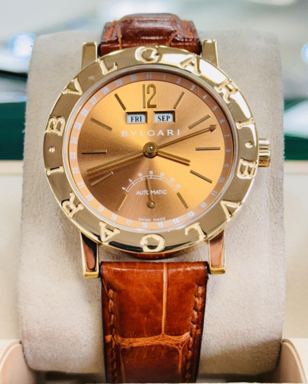 BULGARI BVLGARI 18K Rose Gold Annual Calendar Brown BB38GLAC LIMITED EDITION