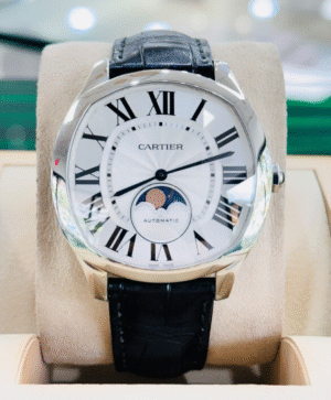 Cartier Drive de Cartier Silver Dial Moonphase Steel Watch WSNM0008 PAPERS