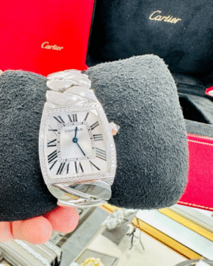 Cartier La Dona de Cartier WE601005 18k White Gold FACTORY Diamond Watch B/Paper